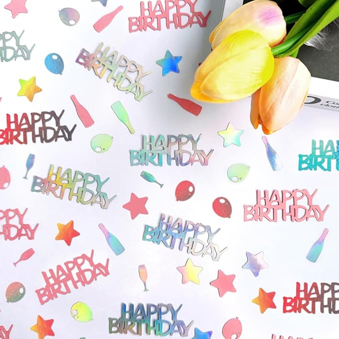 Iridescent Happy Birthday Confetti - Image 3