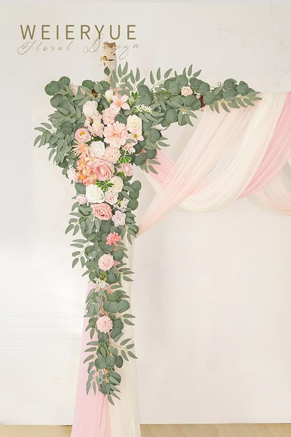Deluxe Pink Artificial Wedding Arch Flowers - Image 3