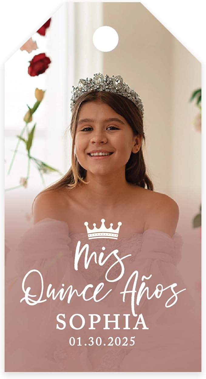 Andaz Press 40-Pack Personalized Quinceañera Favor Tags by AndazPress