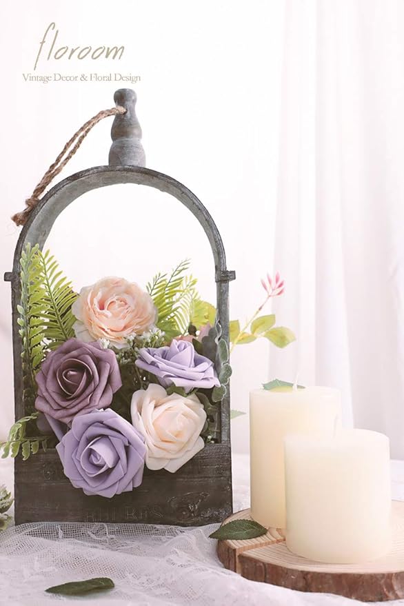 Floroom Artificial Flowers 25pcs Real Looking Lilac Foam Fake Roses - Image 6