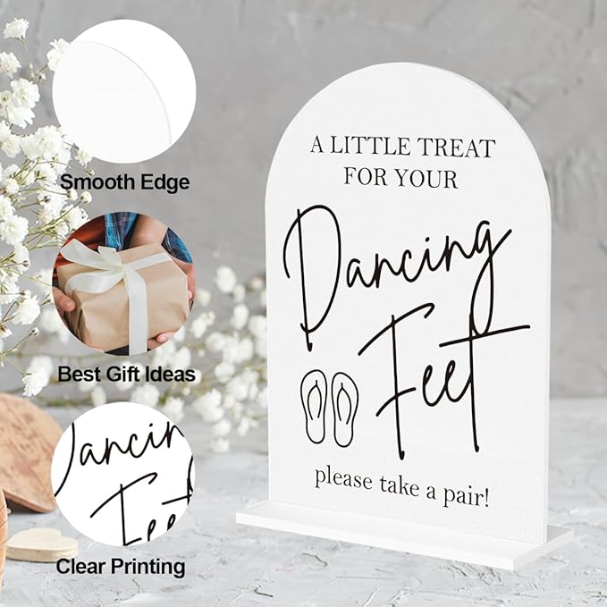 Dancing Feet Sign, Wedding Flip Flops Sign, Wedding Engagement Bridal Shower - Image 3