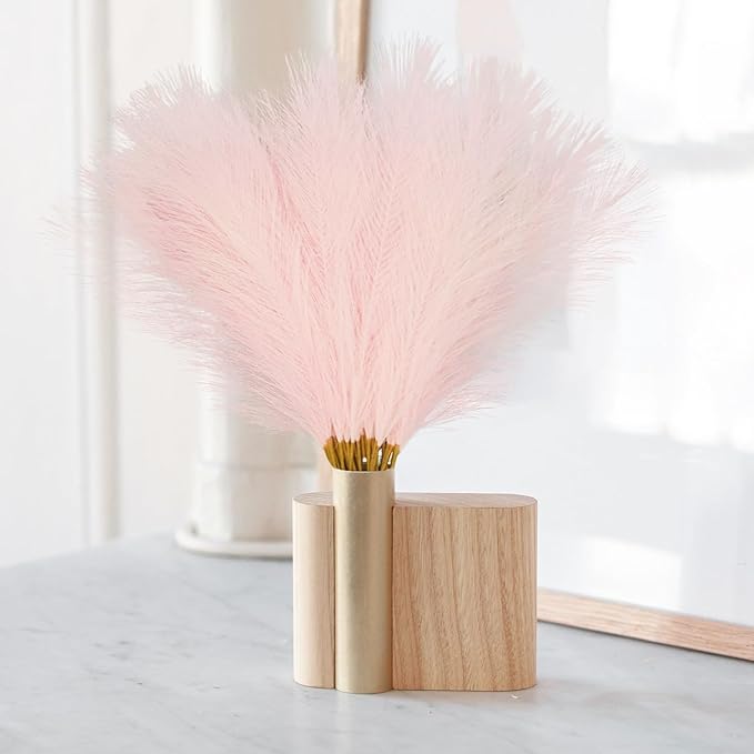 50pcs Pink Faux Pampas Grass Decor, 21.6" Short Artificial Pompous Grass Floral - Image 8