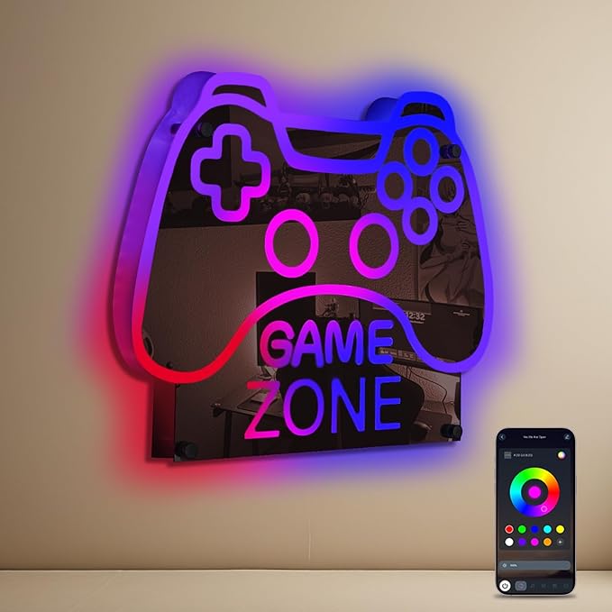 ineonlife Game Zone Controller Neon Sign Mirrored Colorful LED Lights by ineonlife