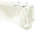 TURSTIN 1 Pack Ivory Satin Tablecloth 102 x 58 Inch Overlay Satin Table Cover by TURSTIN
