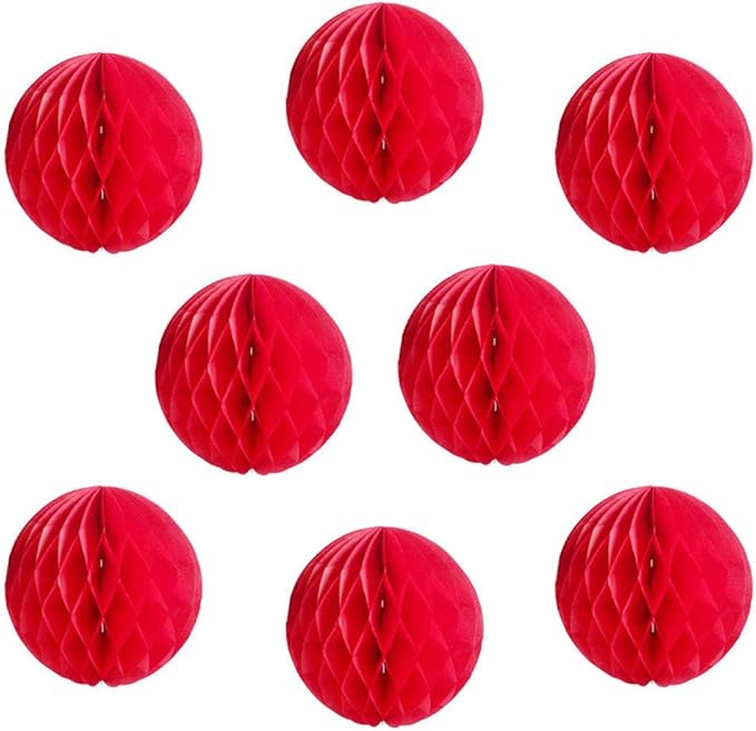 8pcs 10 inch Paper Honeycomb Balls Decorative Tissue Pom Poms Flower Art by ZGjoy