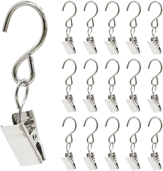 50 Pack Curtain Clip String Hanger Outdoor Indoor Photo Hook Stainless Steel by Renashed