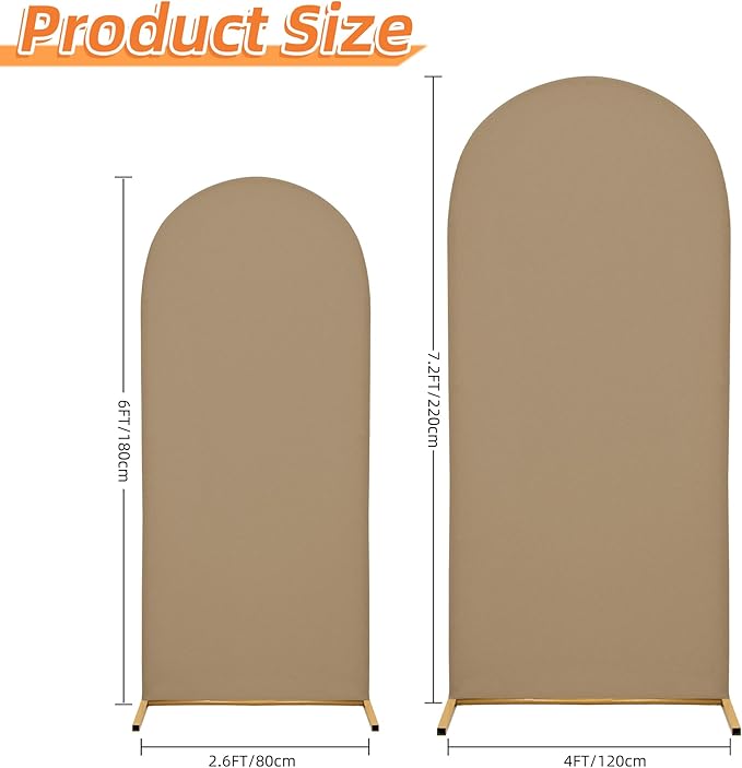 Wedding Arch Covers Arch Backdrop Cover Arch Stand Covers 7.2FT 6FT Set of 2 - Image 2