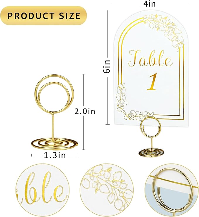 Wedding Table Numbers 1-20, 20 White Gold Tables Number Cards - Image 2