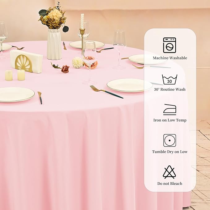 10 Pack Pink Round Tablecloths - Image 3
