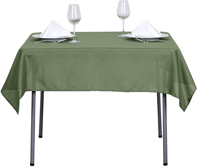 Efavormart 54x54 Moss Green Wholesale Linens Seamless Polyester Square Linen - Image 3