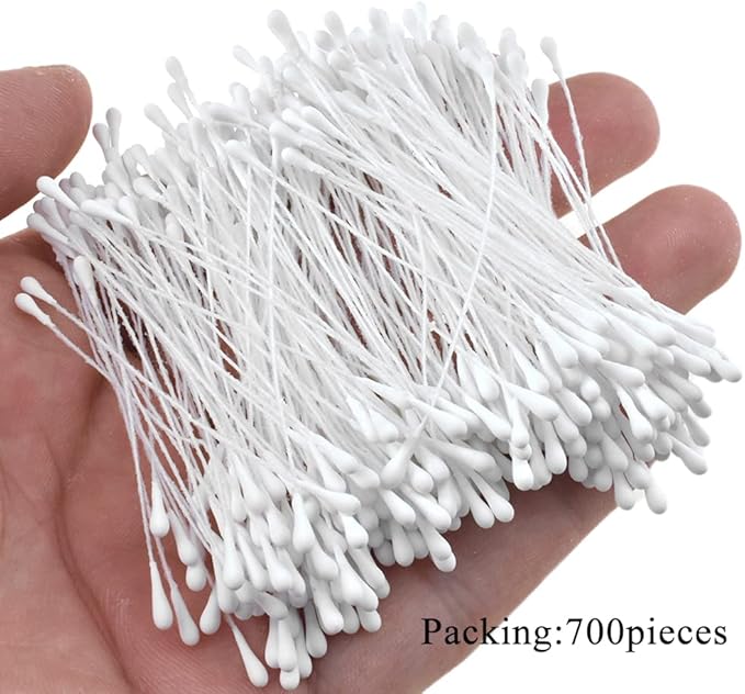HAHIYO 700Pcs 2mm White Matte Double Heads Flower Stamen Pistil - Image 4