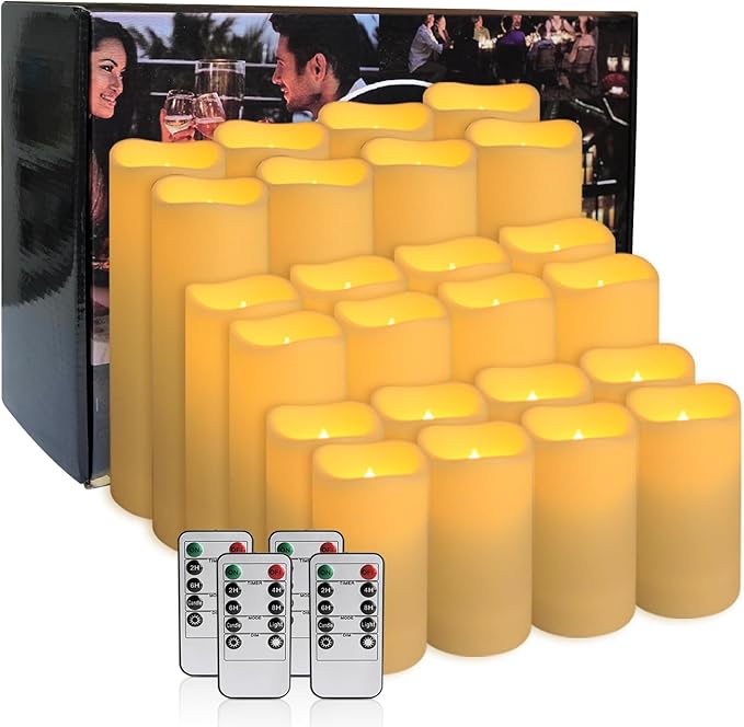 Set of 24 Waterproof Outdoor Flameless Candles, Realistic LED Candles - Image 5