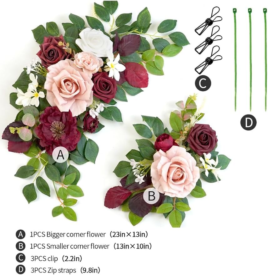 Wedding Decor Welcome Sign Flower Backdrop Garland - Image 3