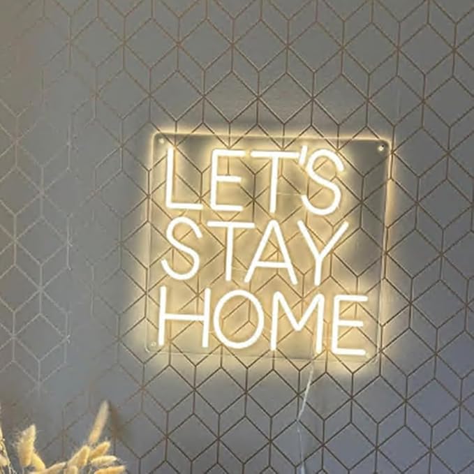 Let's Stay Home Neon Sign, Custom Home LED Neon Light Bedroom Living Room - Image 3