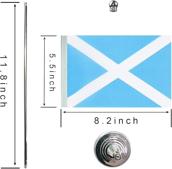 GentleGirl.USA Scotland Table Flags, Stick Small Mini Scot Flag Office Desk - Image 2