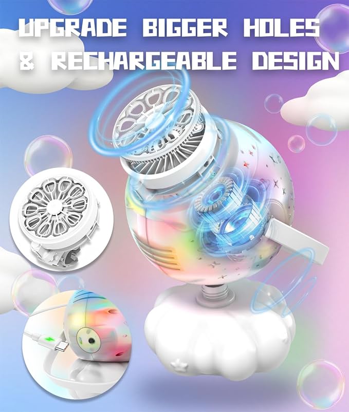 Rechargeable Bubble Machine, Bubble Maker - Image 4