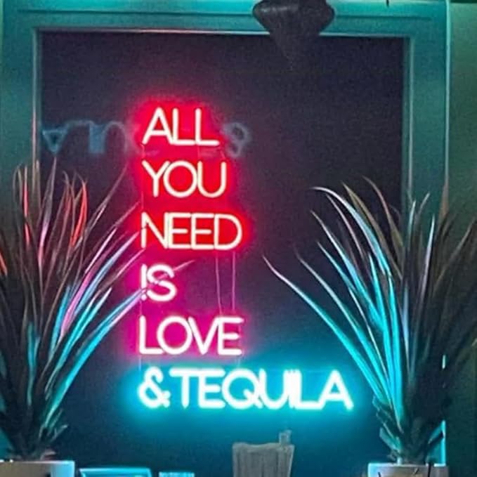 All You Need Is Love & Tequila Neon Sign, Custom Bar Neon Light Home Bar - Image 3