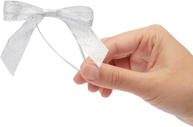 Bright Creations Mini Silver Ribbon Bows - Image 4