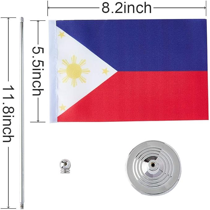 Philippines Flag Philippine Flags, Small Mini Philippine Desk Flag, Used - Image 2