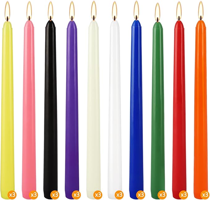 30-Pack 10-Color Taper Candles - Image 3