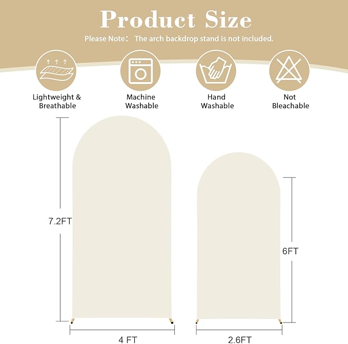 7.2FT 6FT Arch Backdrop Cover for Wedding, Birthday Party Decor, Chiara - Image 6