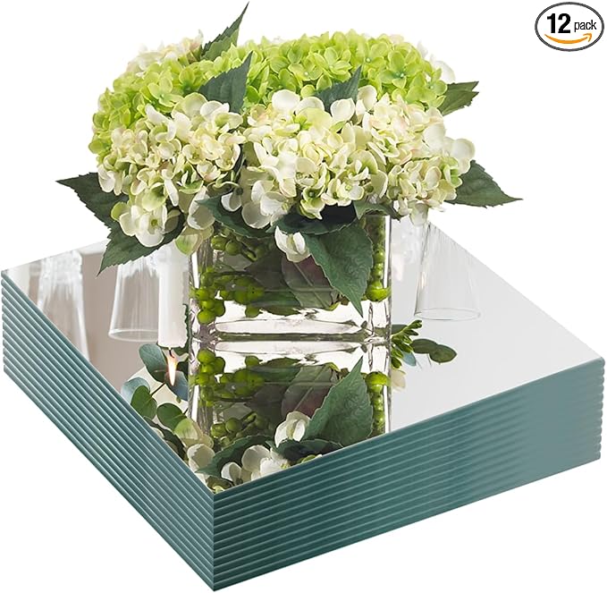 JAMBALAY 8" Square Mirror Centerpieces by JAMBALAY
