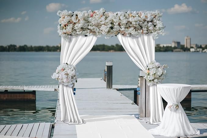 Joydeco White Backdrop Curtains - Image 5