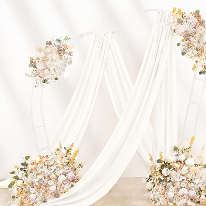 Ivory Wedding Arch Draping Fabric 29" x 20 FT White Drapes - Image 7