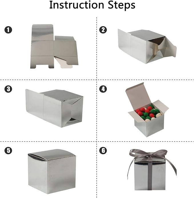 COTOPHER 60pcs Small Gift Boxes, Favor Boxes 2x2x2 inches Paper Gift Boxes - Image 6