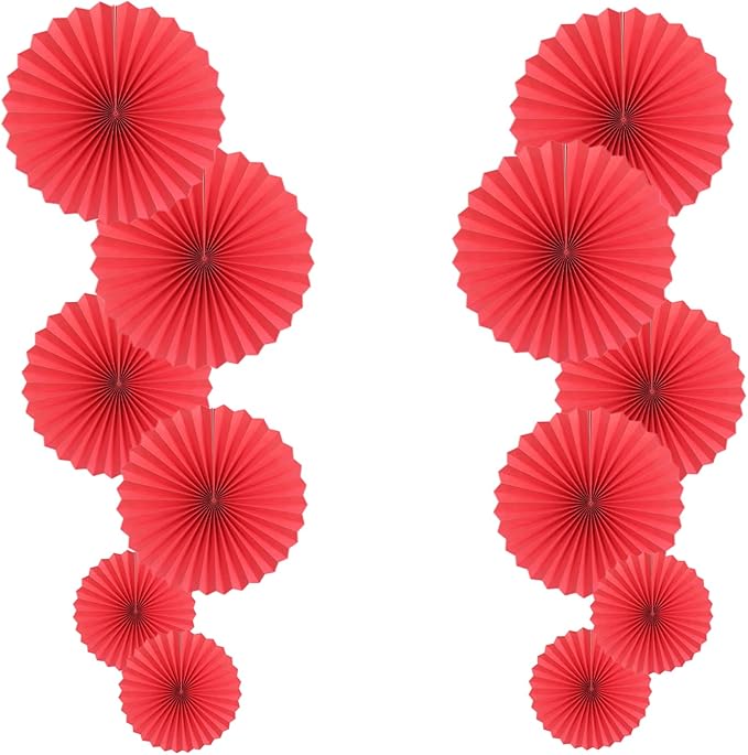 HQZ Red Party Hanging Fans DIY Set by BARTHEW