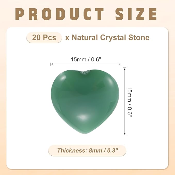 PATIKIL 20 Pcs Natural Heart Shaped Crystal Stone, 0.6 Inch Mini Polished Love - Image 2