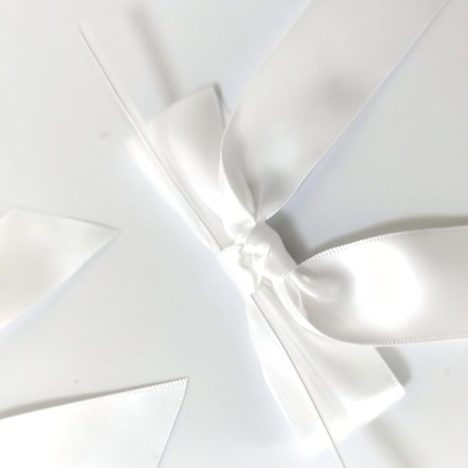 36pcs 3-1/2" White Satin Ribbon Bows - Image 8
