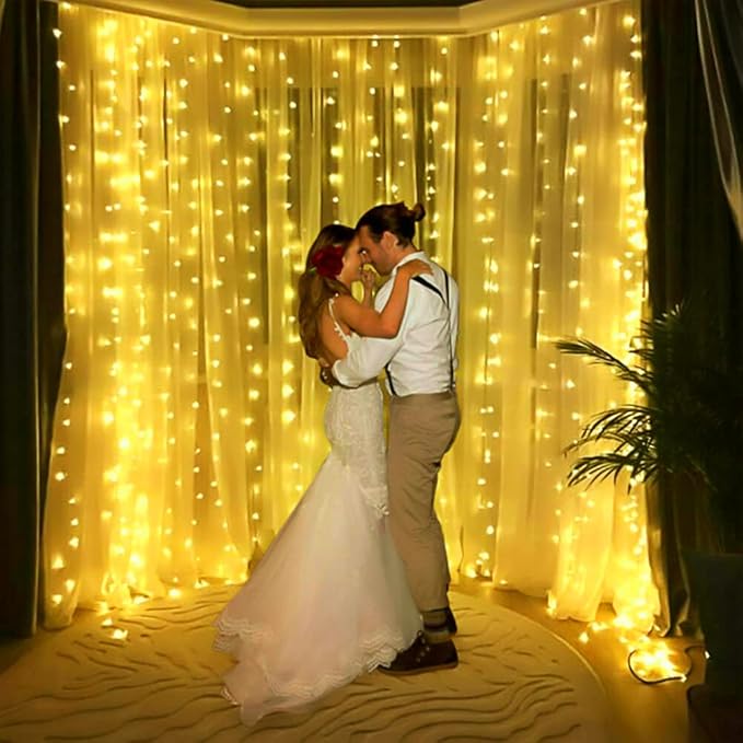 AOMIG Fairy Curtain Lights, 300 LED Warm White Window Curtain String Light - Image 7