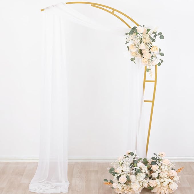 Socomi White Sheer Wedding Arch Draping Fabric 29" x 20Ft 1 Panel Outdoor - Image 5