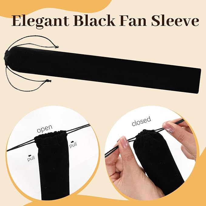 4PCS Large Chinese Folding Fans - Image 6