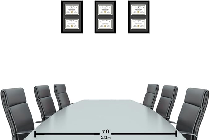 Creative Picture Frames 16X24Bk-B Black Vertical Double Diploma Frame - Image 3