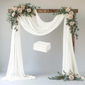 Wedding Arch Draping Fabric 4 Panels 28.7" x 20FT Ivory Sheer Chiffon Backdrop by Xiomot