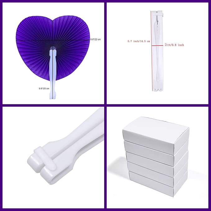 12 Packs Decorative Paper Folding Hand Fans Handheld - Image 2