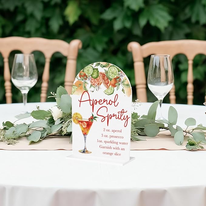 Aperol Spritz Decor Sign for Wedding Acrylic Arch Wedding Bridal Shower Baby - Image 3