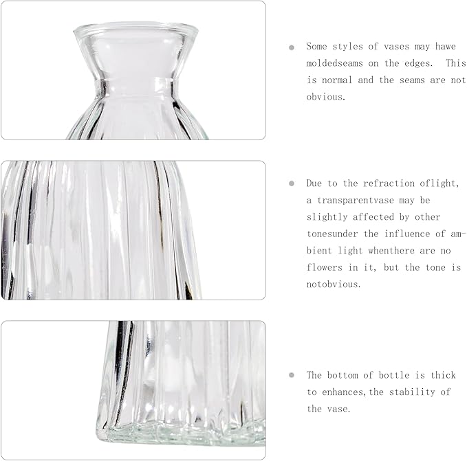 16 Pcs Flower Glass Bud Vases, Loose Transparent Flower Bud Vases, Mini Glass - Image 6