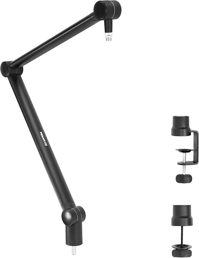 MOUNT-IT! Adjustable Microphone Boom Arm Suspension Scissor Mic Stand, Desk by Mount-It