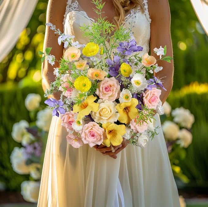 Artificial Flowers Bouquets for Bridal Wedding Home Decor Fake Floral - Image 4