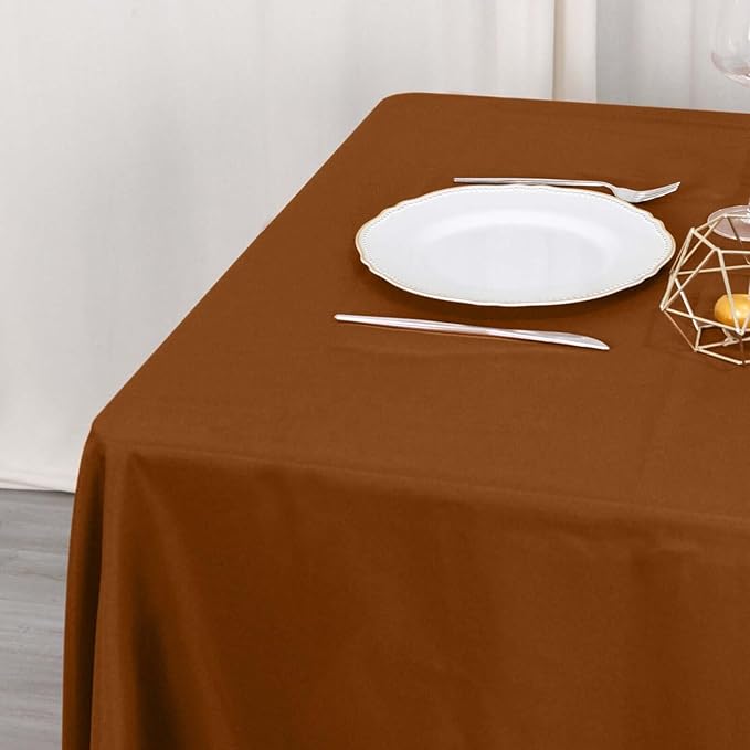 Efavormart 70" Square Linens Cinnamon Brown Wholesale Linens Polyester Square - Image 2