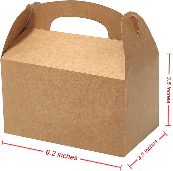 Bonfasvo Gift Boxes 30 Pack 6.2x3.5x3.5 inches Brown Fold Kraft Paper Boxes - Image 2
