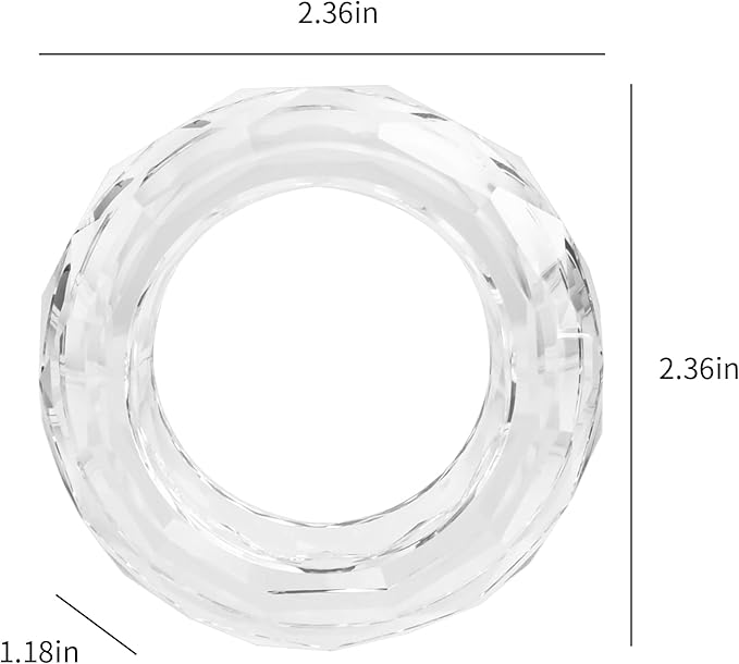 kitCom Crystal Napkin Ring Holders Set of 12, Luxury Crystal Napkin Holder Rings - Image 2