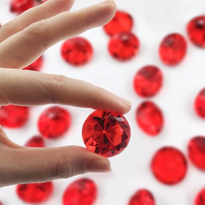 100Pcs Clear Acrylic Diamonds 25mm Wedding Table Scatters Gemstones Confetti - Image 3