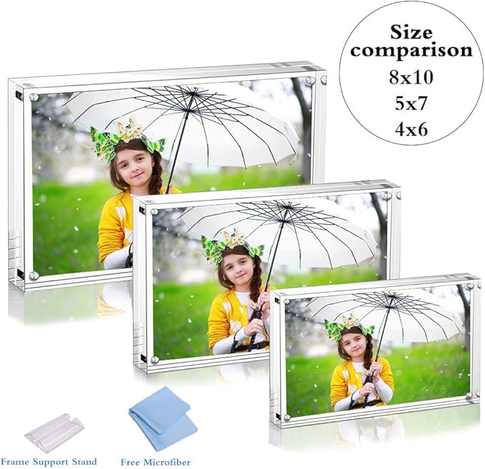 Premium Acrylic Picture Frame 4x6-3 Pack Gift Box Package, Perfect Decorate - Image 4