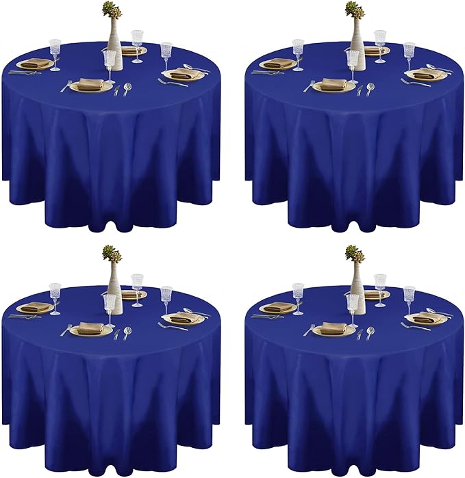 EMART Round Tablecloth Blue 120 inch Circular Polyester Table Cover by EMART