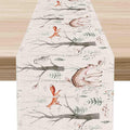 Rustic Forest Table Runner, Farmhouse Wild Woodland Animals Country Fox Rabbits by Unknown
