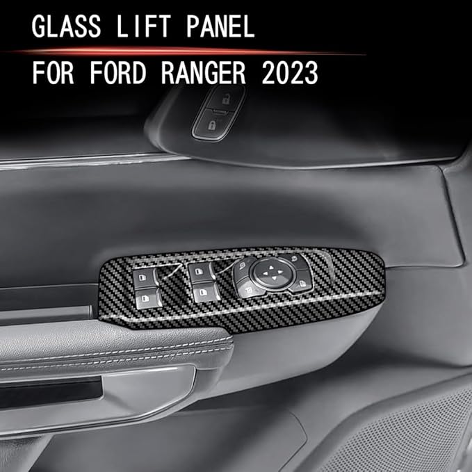4pcs Carbon Fiber Style Front Rear Doors Window Glass Lift Switch Panel Cover - Image 4